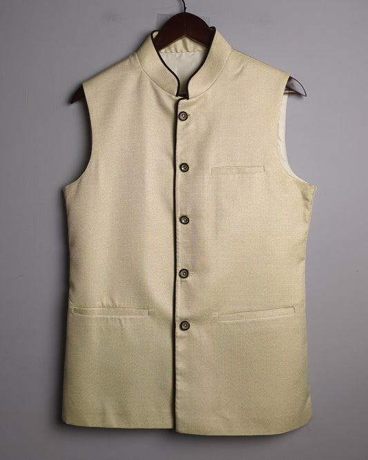 Beige Nehru Vest