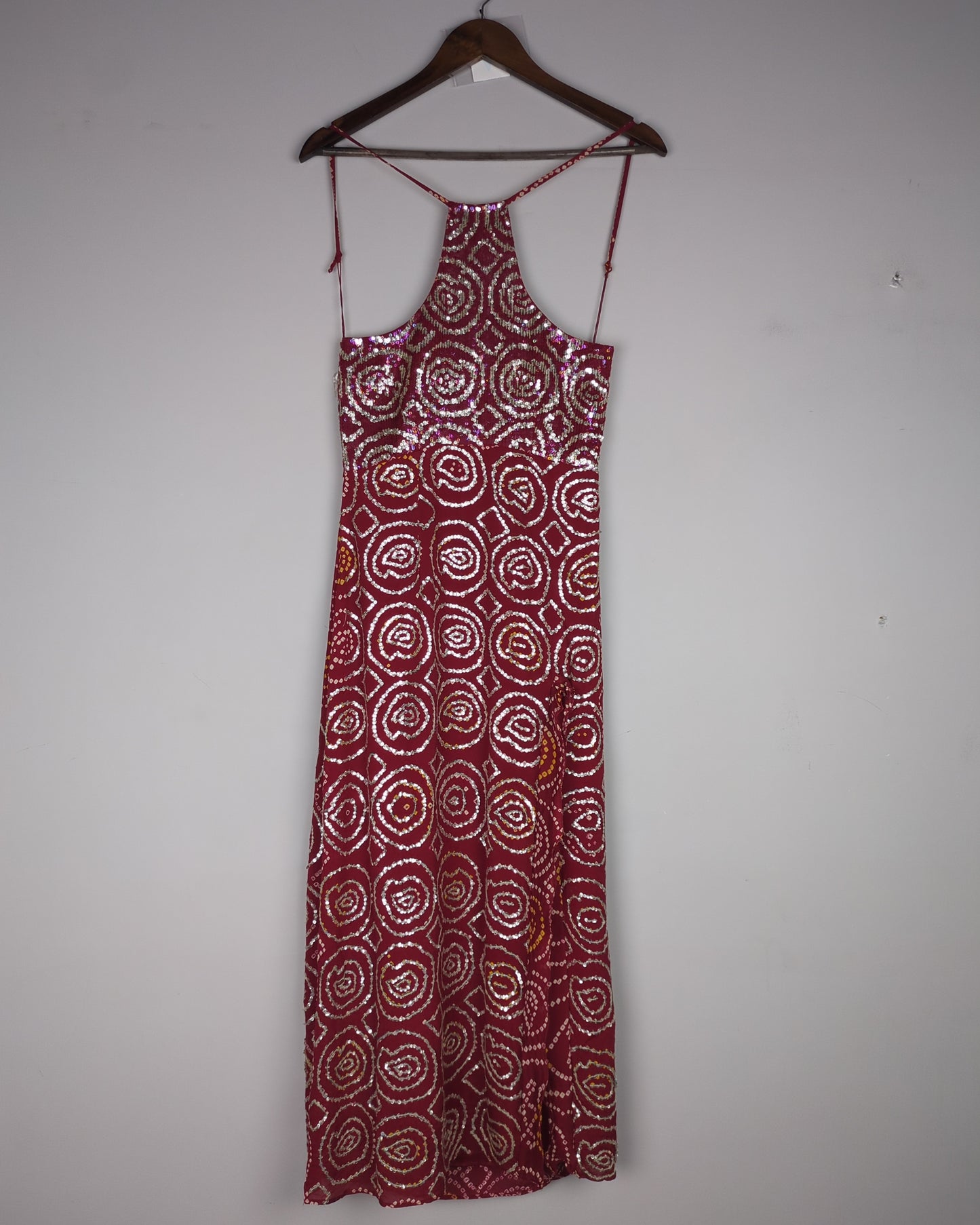 Malini Ramani Wine Sequin Dress