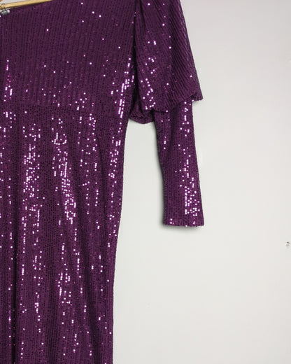 B+ Vestry Purple Sequin Gown