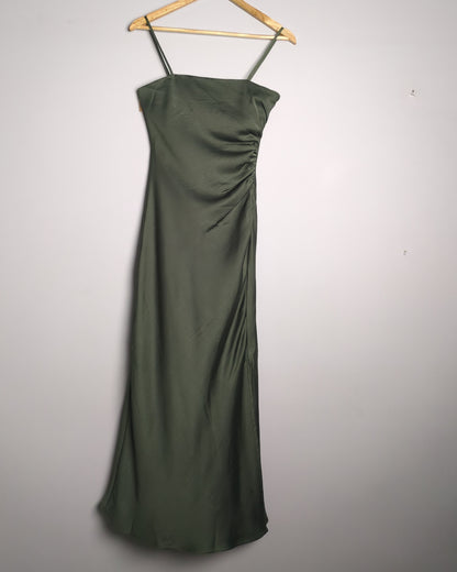 Zara Green Satin Dress