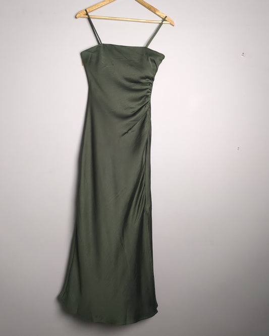 Zara Green Satin Dress
