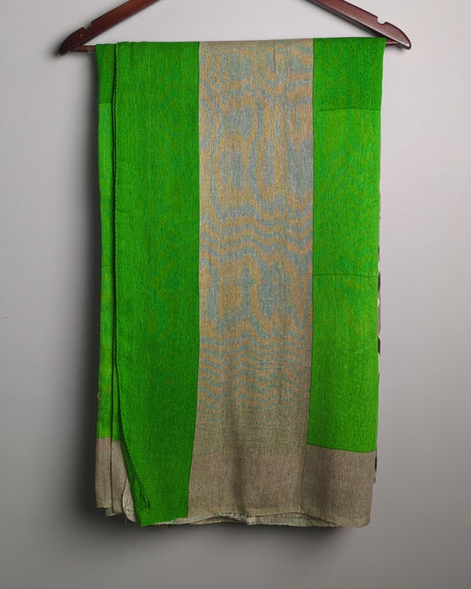 Suchitra Prints Green Patterned Saaree