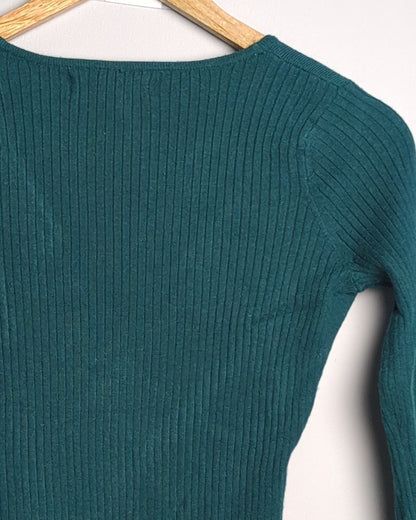 Mango Green Wrap Sweater