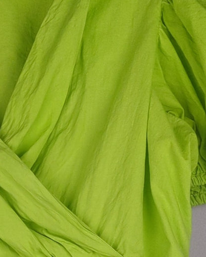 Athena Green Wrap Top