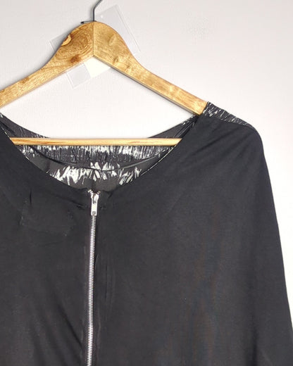 Zara Black Graphic Blouse
