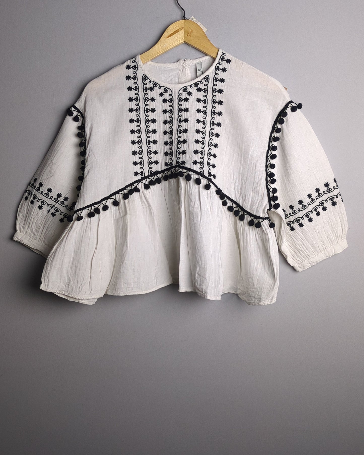 Zara White Peplum Blouse