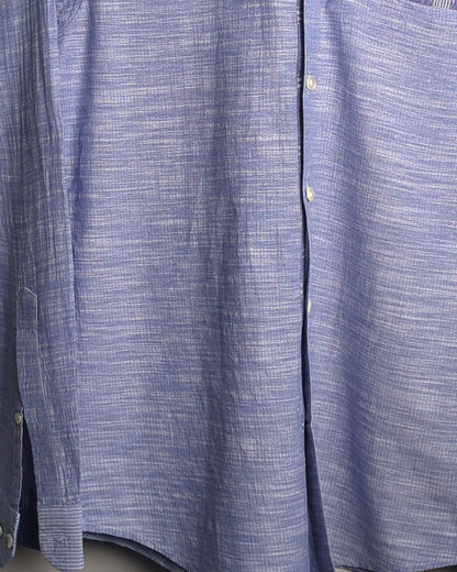 Fabindia Blue Mandarin Shirt