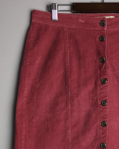 Denim Jeans And Casuals Wine Corduroy Skirt