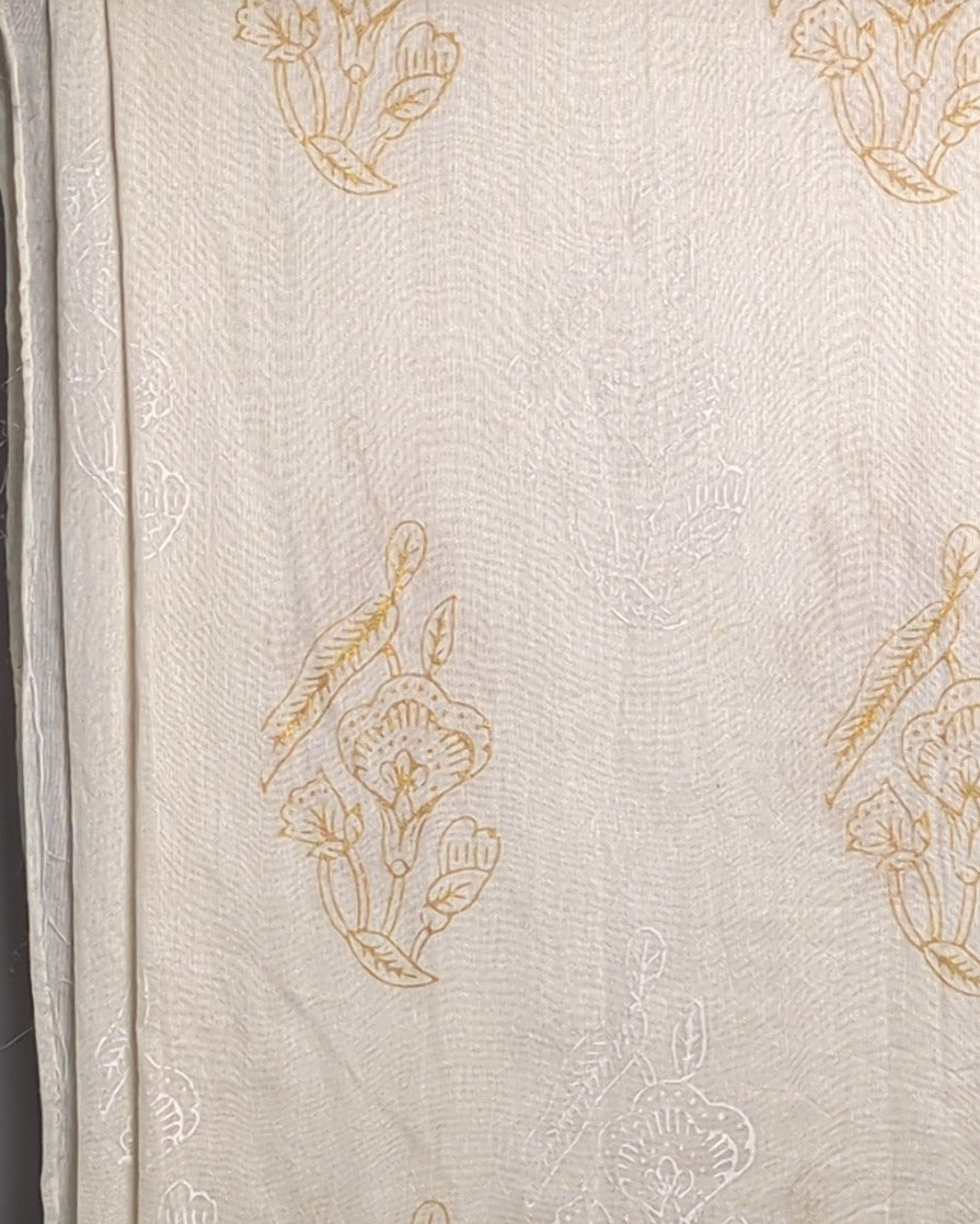 Beige Printed Saaree