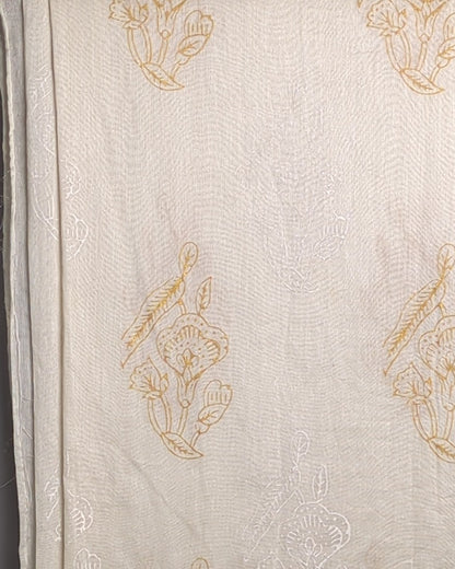 Beige Printed Saaree