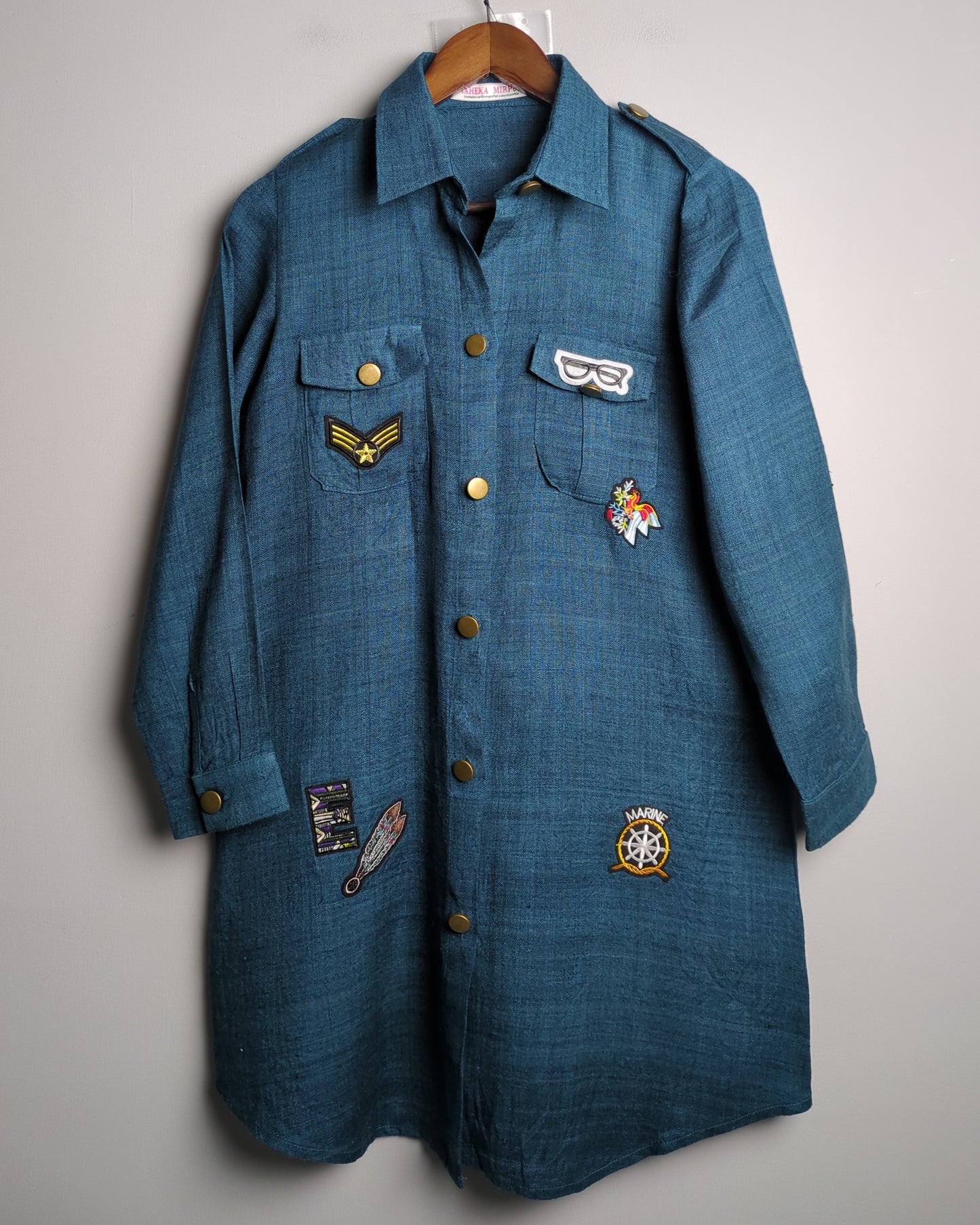 Mehaka Mirpuri Couture Blue Utility Dress Shirt