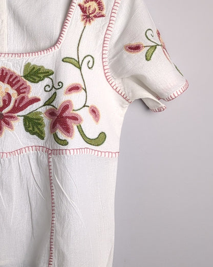 Abercrombie & Fitch White Embroidered Blouse