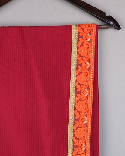 Wine Solid Saree