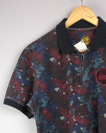 Men's Polo: Indigo Nation Black Graphic