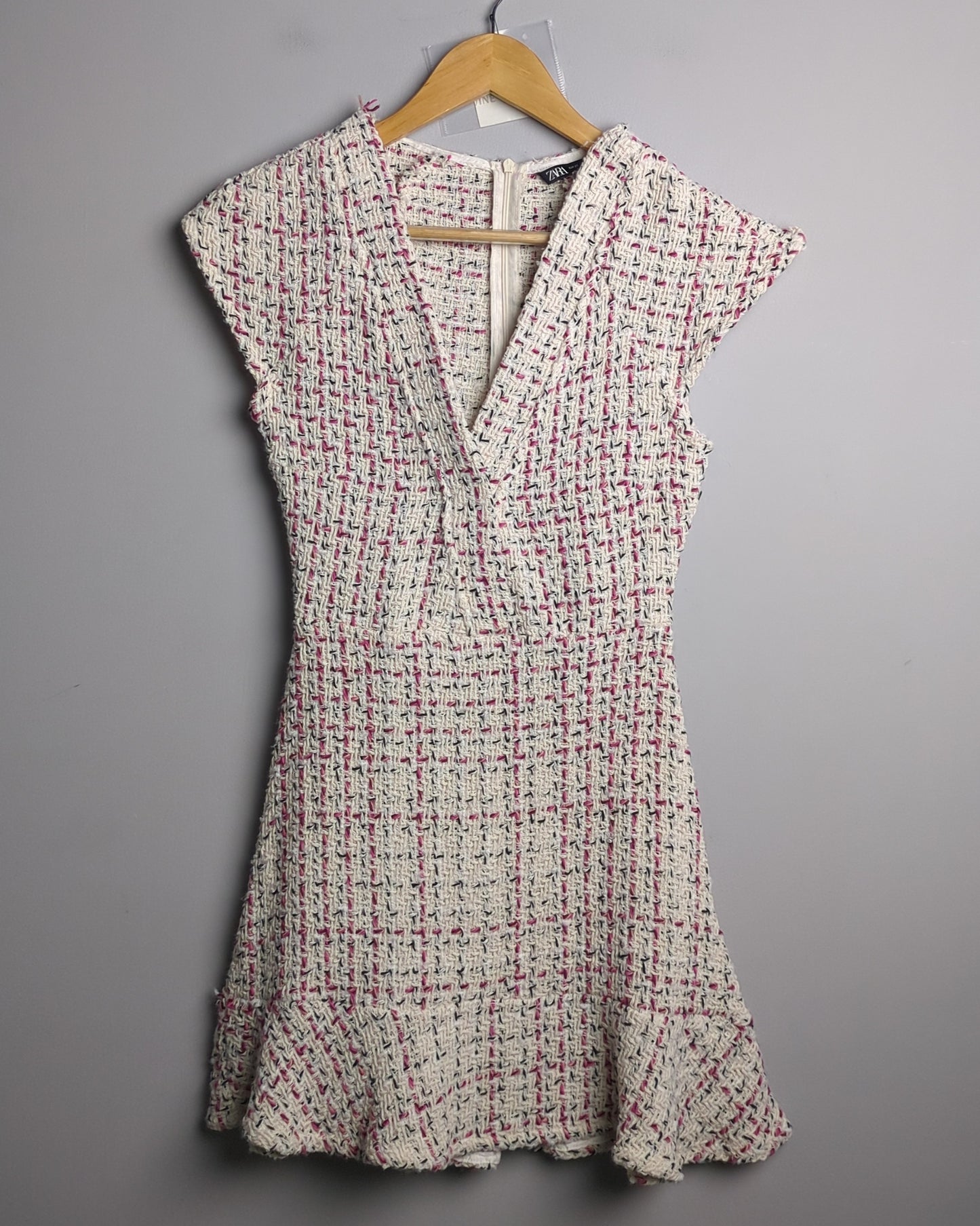 Zara White Tweed Dress