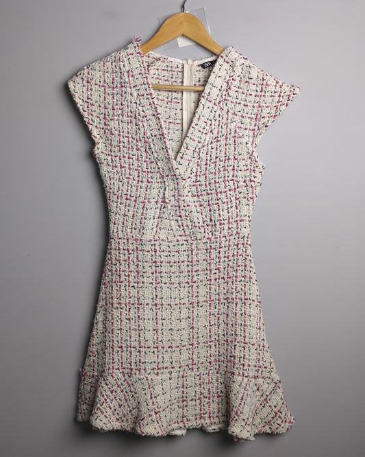 Zara White Tweed Dress