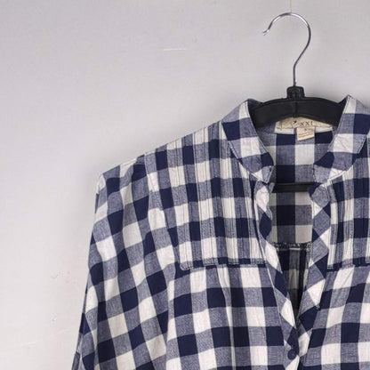 Plaid Button-Down Blouse