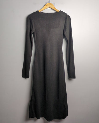 Na-Kd Black Ribbed Dress