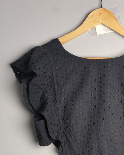 Shein Black Eyelet Dress