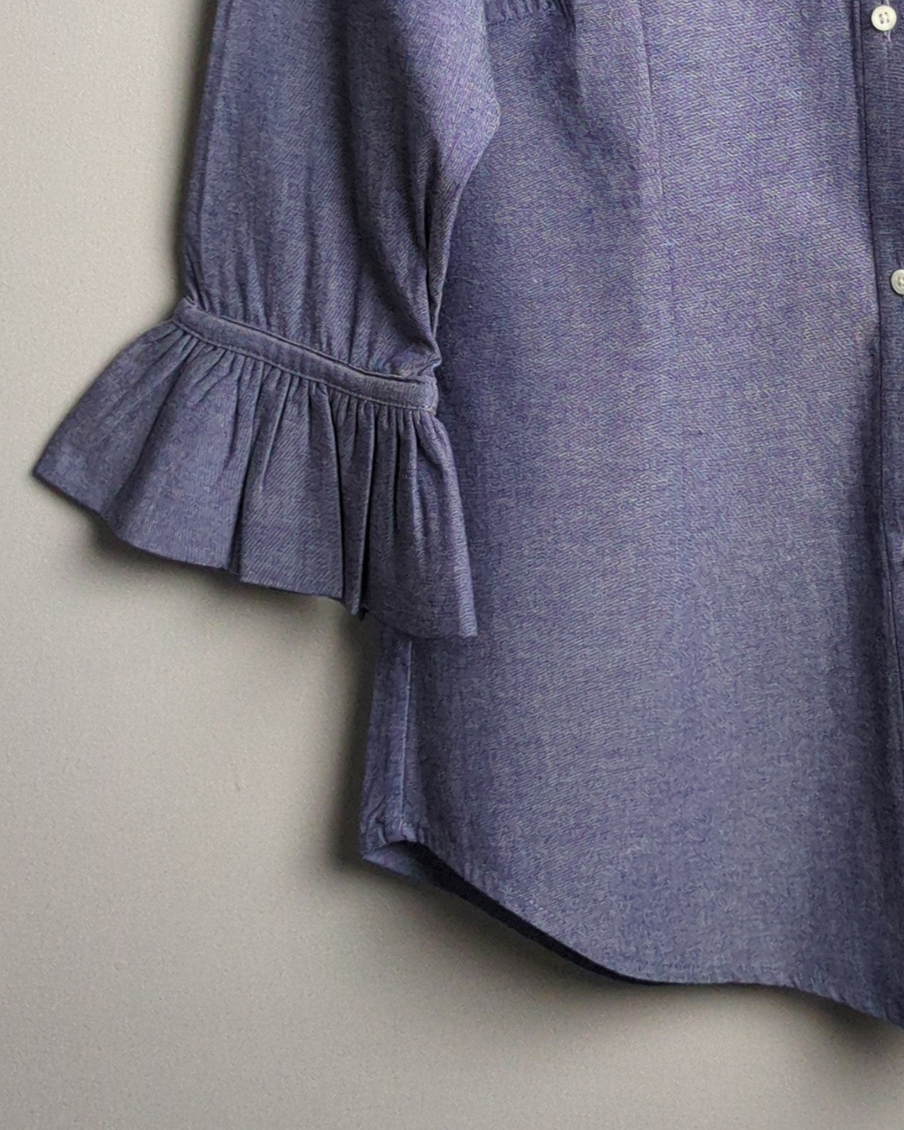 Gretchen Scott Blue Button Blouse