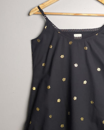 Nicobar Black Floral Dress
