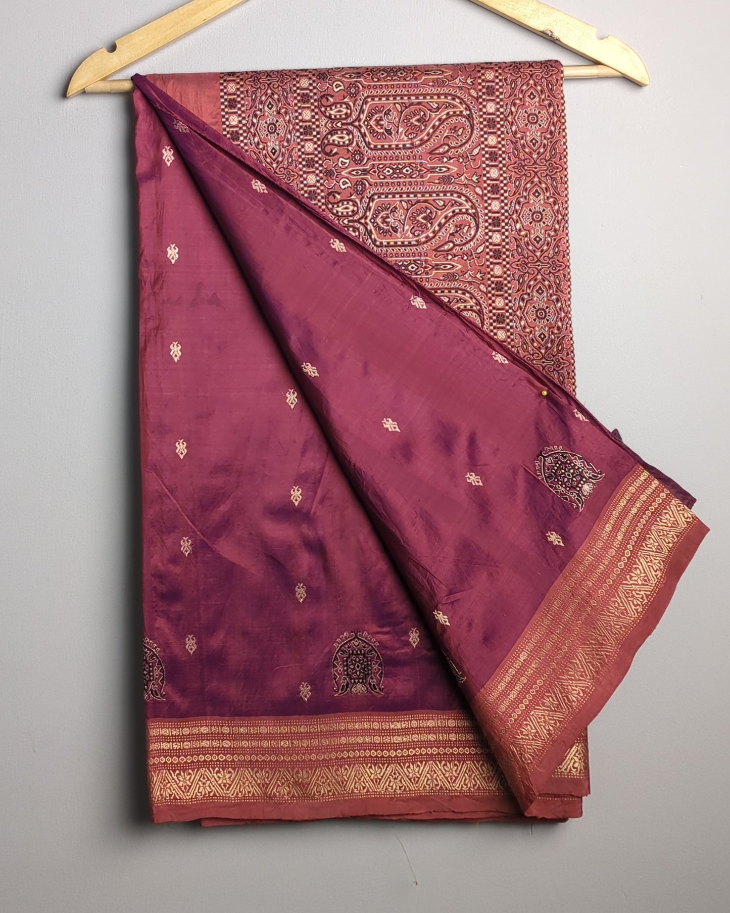 Wine Printed Saaree