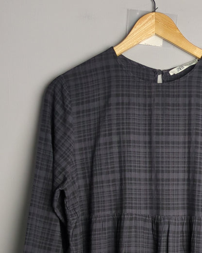Zara Gray Tiered Dress