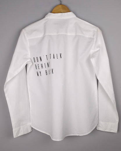 Exhale White Mandarin Shirt