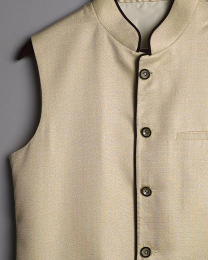 Beige Nehru Vest