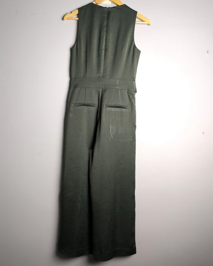 H&M Green Satin Jumpsuit