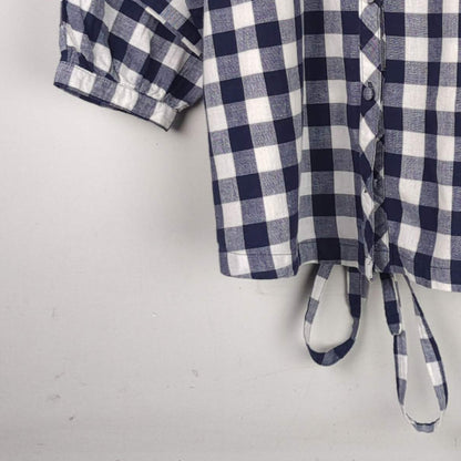 Plaid Button-Down Blouse