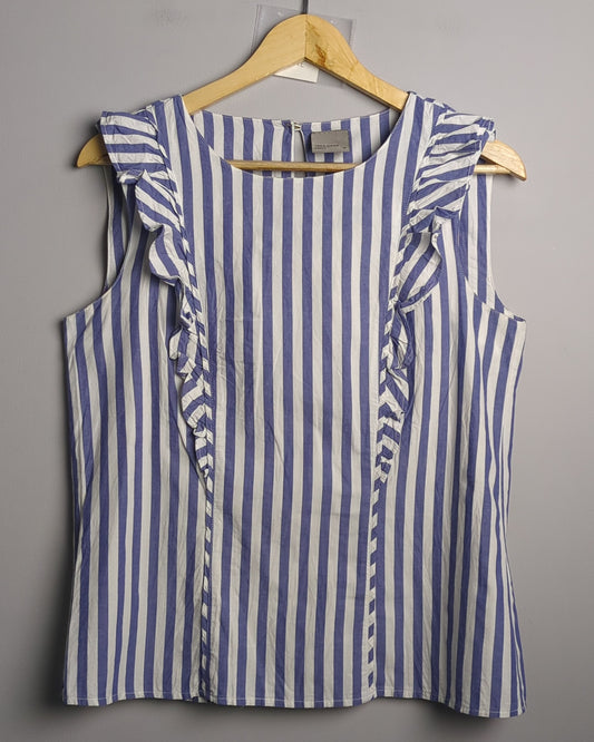 Vero Moda Blue Ruffle Top