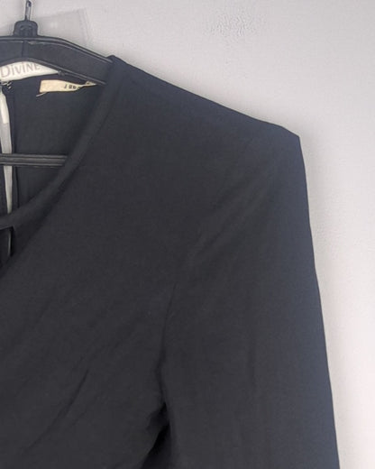 J Brand Black Keyhole Blouse
