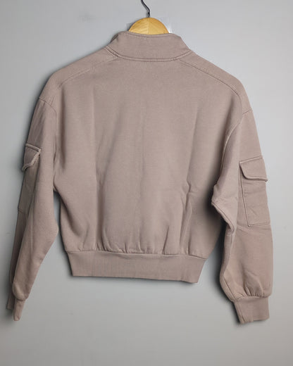 H&M Beige Zip Sweatshirt
