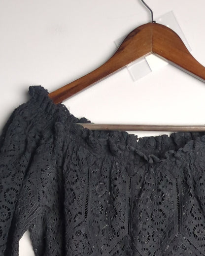 H&M Black Lace Blouse