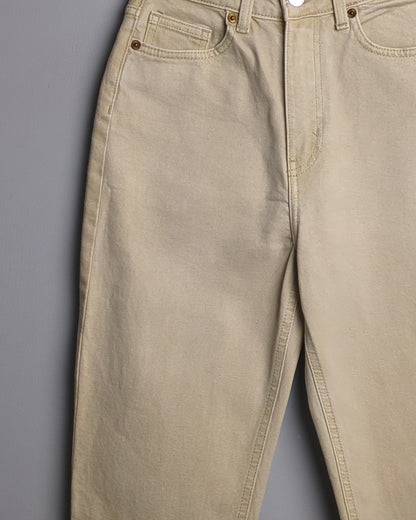 H&M Beige High-Waisted Jeans