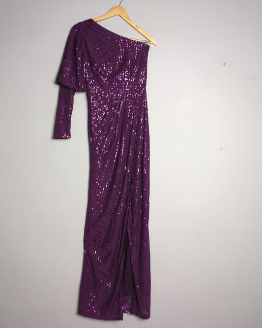 B+ Vestry Purple Sequin Gown