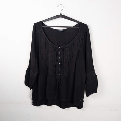 Black Button-Up Top