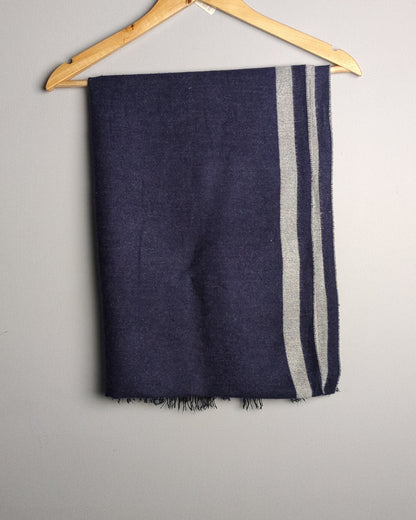 Grey Blue Striped Stole