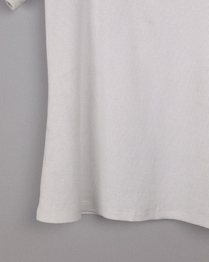 H&M White Ribbed T-shirt