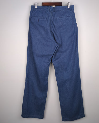 Ziben Blue Pleated Denim Trousers
