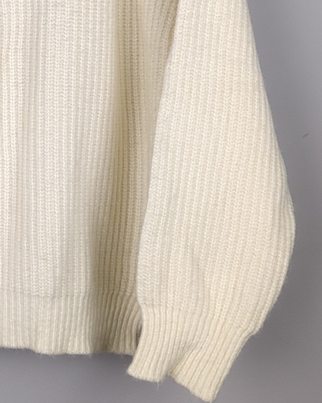 White Ribbed Sweater
