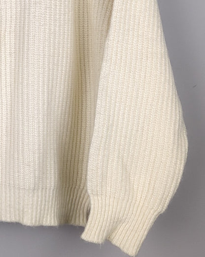 White Ribbed Sweater