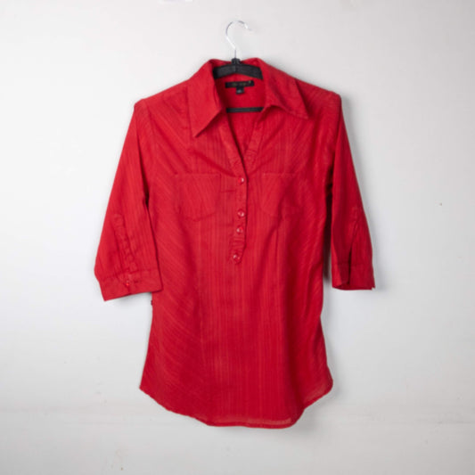 Red Button-Up Top