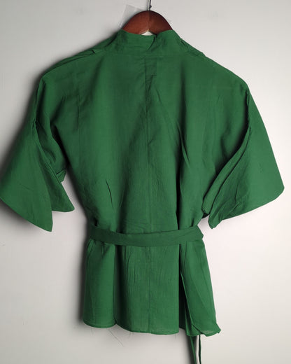 Zara Green V-Neck Blouse