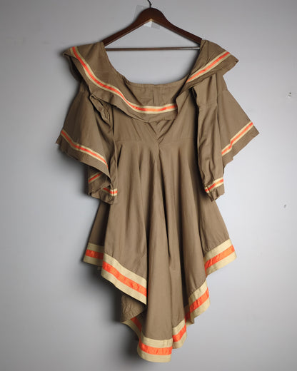 Mehaka Mirapuri Couture Brown Ruffle Dress