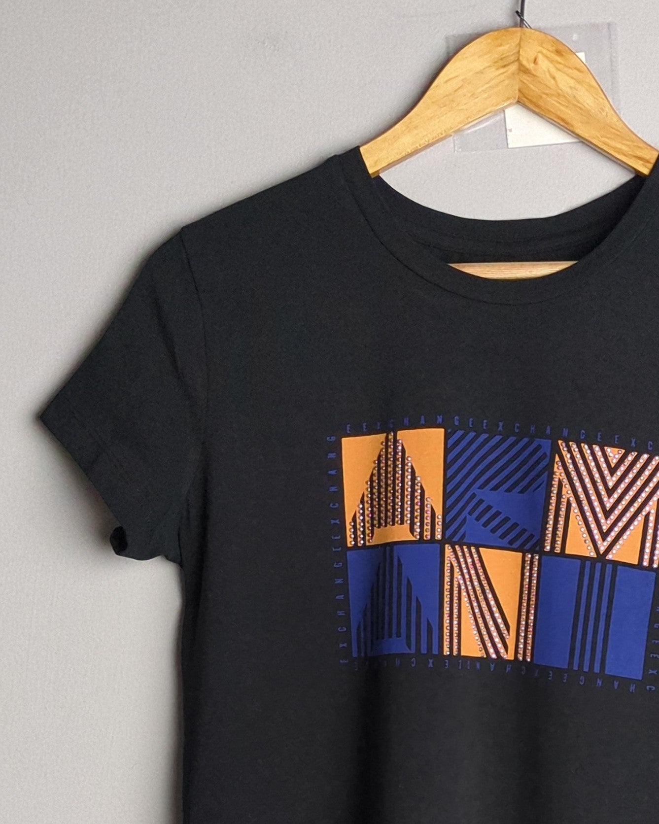 Armani Exchange Black Graphic T-Shirt