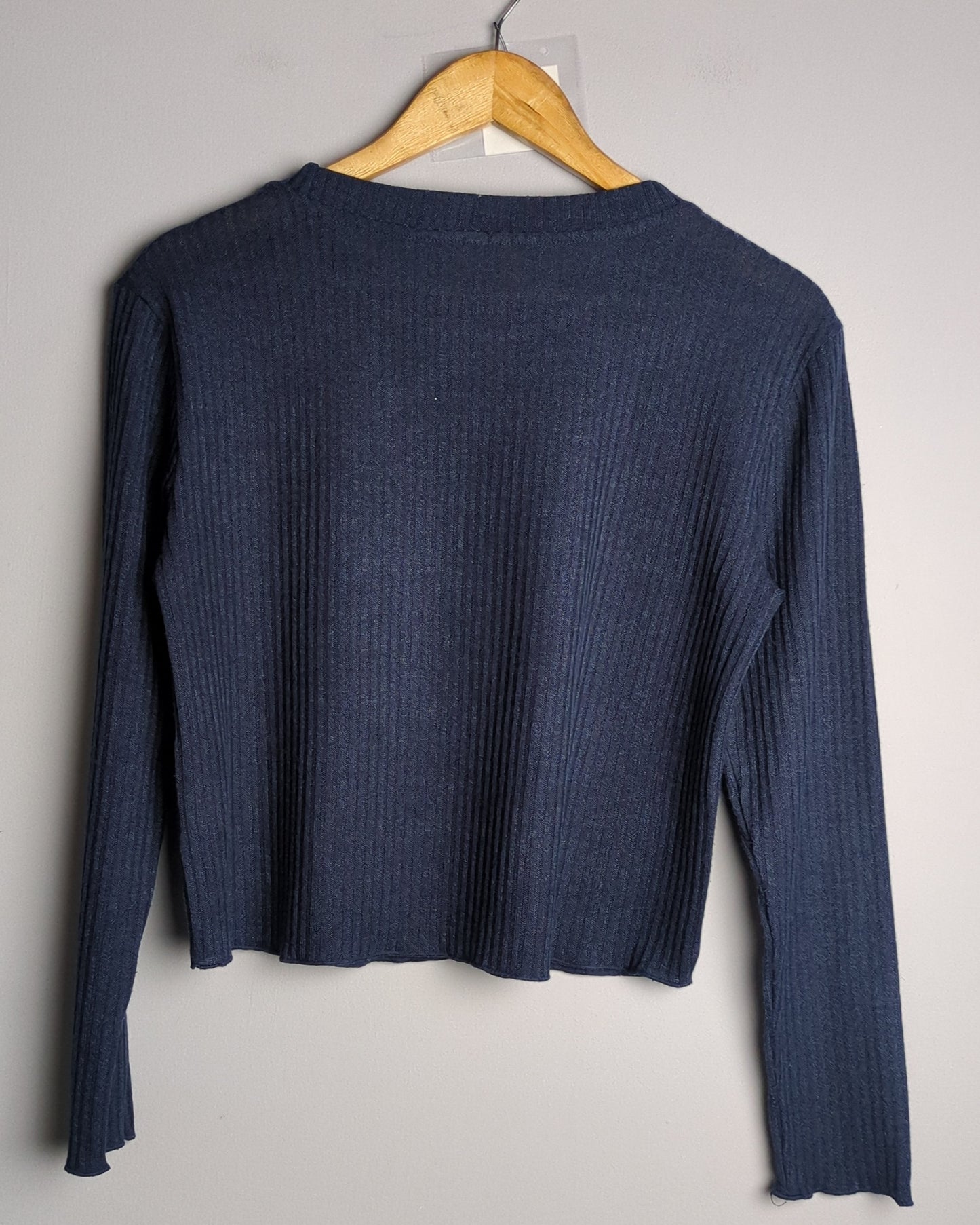M&S Blue Ribbed Sweater