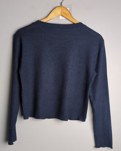 M&S Blue Ribbed Sweater
