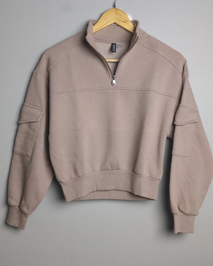 H&M Beige Zip Sweatshirt